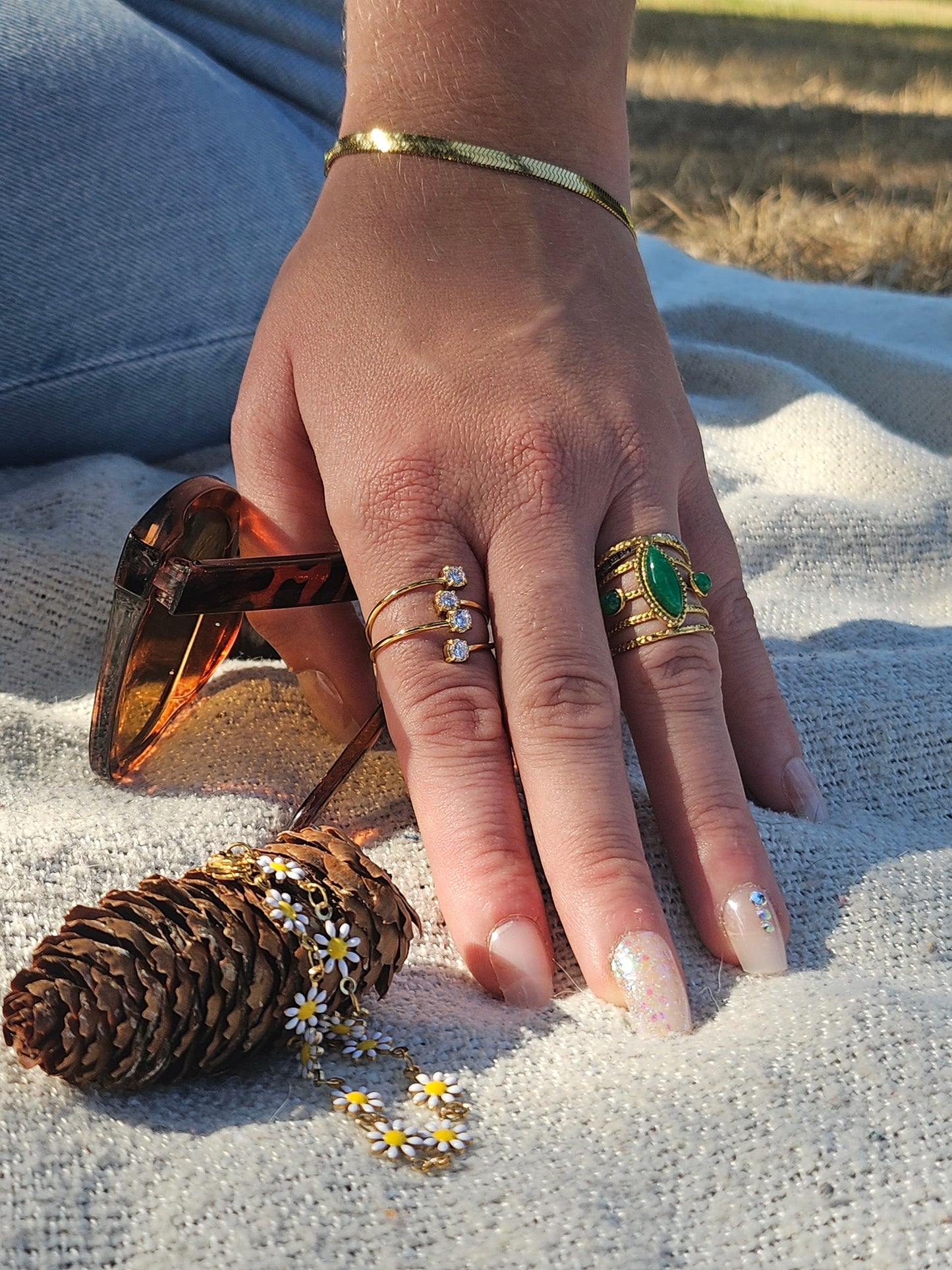 💚 Bague Séléné Verte 🌿